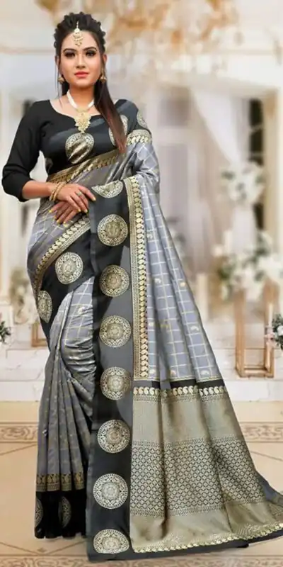 KPR 080 Grey Color Soft Lichi Silk Saree with Lace Border & Lace Work. Best Price ₹1449. Delivery 4-6 Working Days. Shop now. | Sarees, Bollywood Sarees, Creative Sarees, Designer Sarees, Embroidered Sarees, Ethnic Saree, Modern Digital sarees, Party Wear Sarees