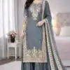 SSR 535 Grey Color in Organza Silk Embroidery Work Salwar Suit . Available at ₹2399 only. Delivery 4-6 Working Days. Shop now. | Jump Suits, Salwar suit, Designer Suits, Casual Suits, Creative suits, Palazzo Suits, Party Wear Suits, Patiala Suits, Straight Suits
