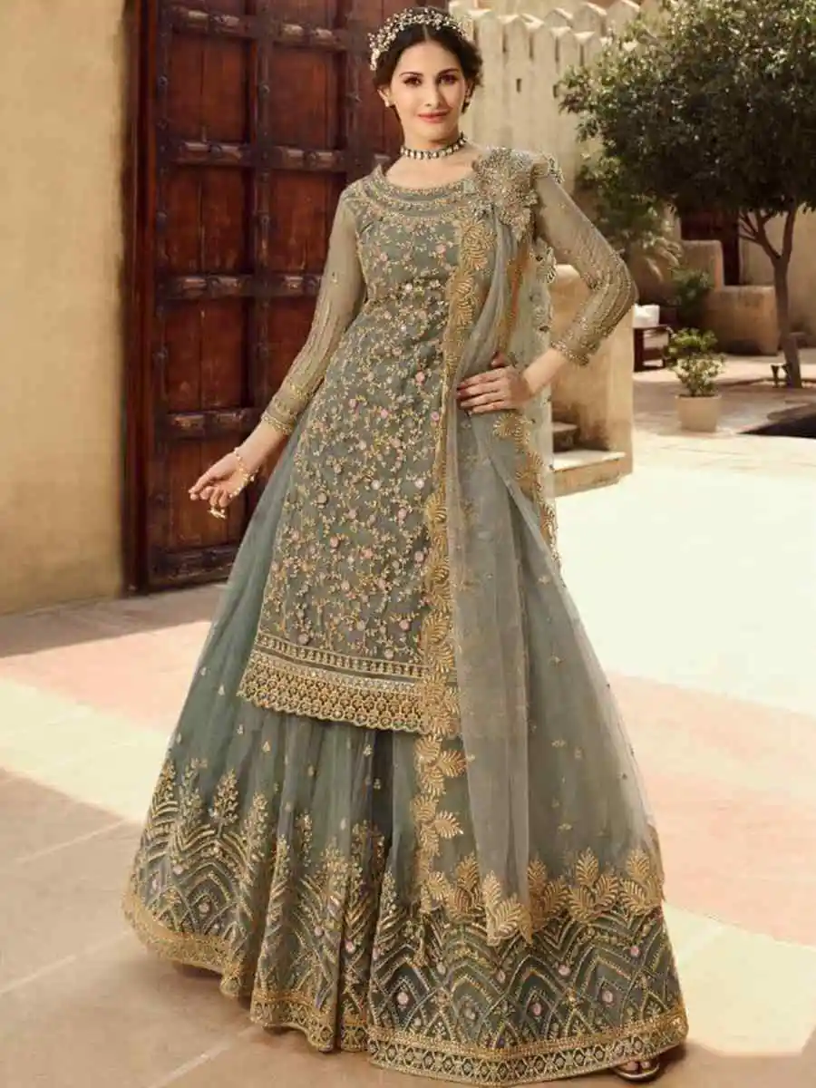 DS 15030 Grey Soft Net Salwar Suit Perfect for Wedding, Party, Baisakhi, Makar Sankranti, Pongal – . Special Price ₹2649. Delivery 4-6 Working | Jump Suits, Salwar suit, Designer Suits, Casual Suits, Creative suits, Palazzo Suits, Party Wear Suits, Patiala Suits, Straight Suits