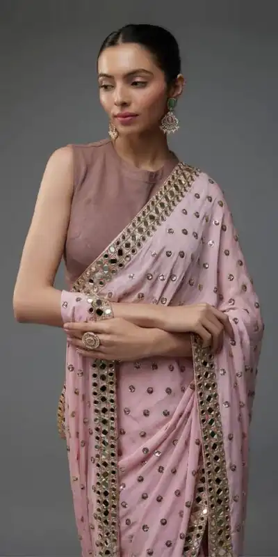 DF 3469 Light Pink Faux Georgette Saree Perfect for Wedding, Party, Bridal Wear, Baisakhi, Raksha Bandhan –. Introductory Price ₹1999. Delivery 4-6 Workin | Sarees, Bollywood Sarees, Creative Sarees, Designer Sarees, Embroidered Sarees, Ethnic Saree, Modern Digital sarees, Party Wear Sarees