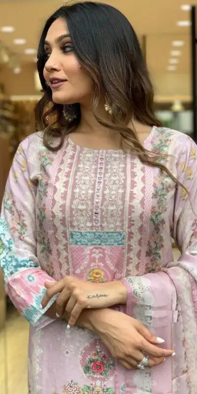 DC G22 Light Pink in Maslin Digital Print Salwar Suit . Wedding, Party, Festive, Events, Introductory Price ₹1749. Delivery 4-6 Working Days. Shop now. | Jump Suits, Straight Suits, Salwar suit, Designer Suits, Casual Suits, Creative suits, Palazzo Suits, Party Wear Suits, Patiala Suits