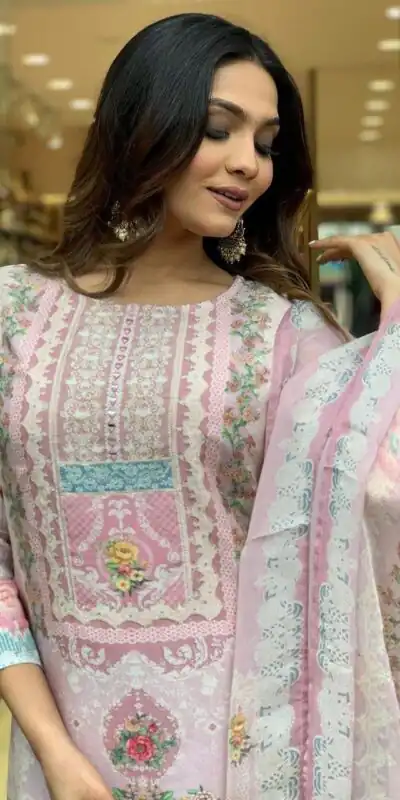 DC G22 Light Pink in Maslin Digital Print Salwar Suit . Wedding, Party, Festive, Events, Introductory Price ₹1749. Delivery 4-6 Working Days. Shop now. | Jump Suits, Straight Suits, Salwar suit, Designer Suits, Casual Suits, Creative suits, Palazzo Suits, Party Wear Suits, Patiala Suits