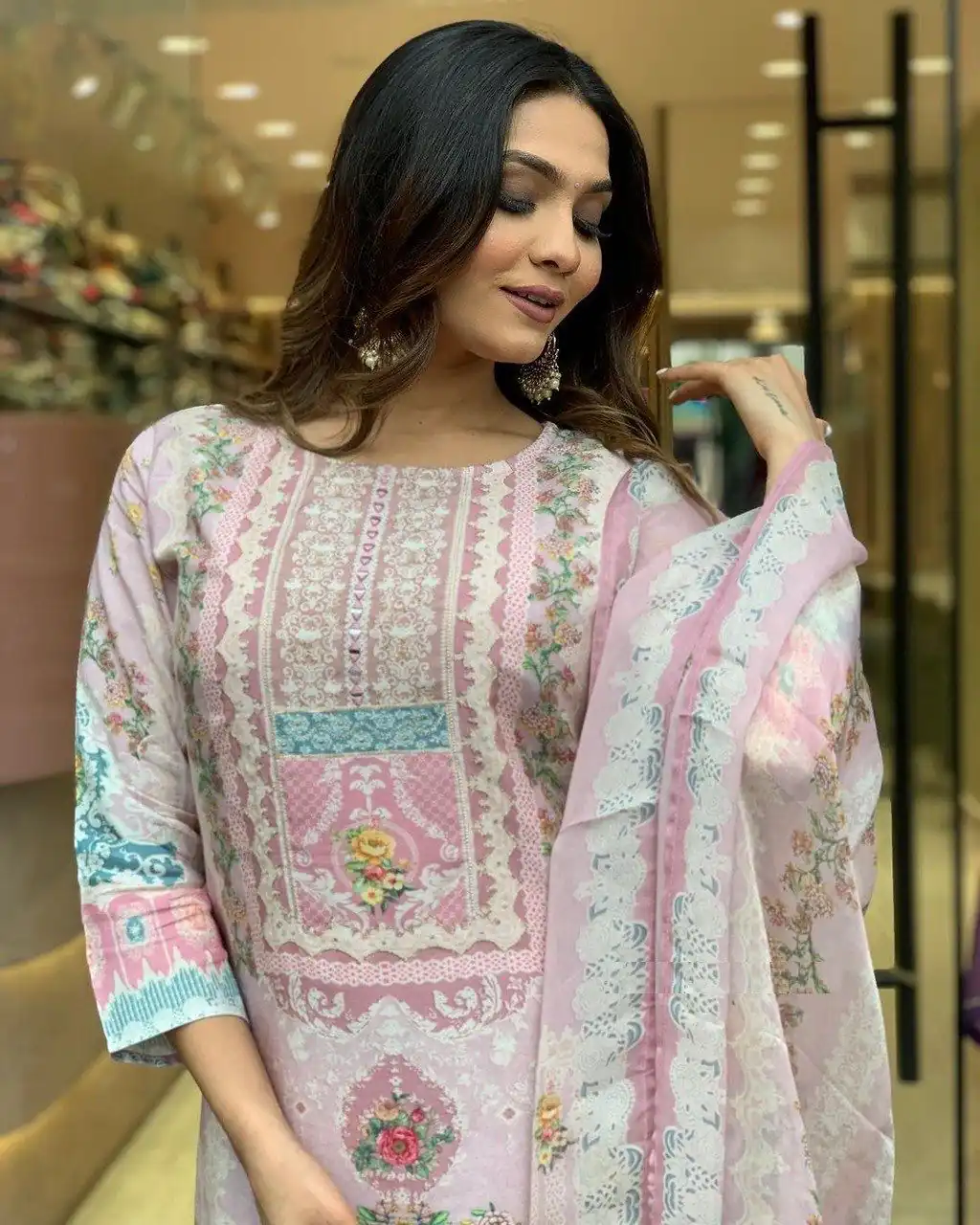 DC G22 Light Pink in Maslin Digital Print Salwar Suit . Wedding, Party, Festive, Events, Introductory Price ₹1749. Delivery 4-6 Working Days. Shop now. | Jump Suits, Straight Suits, Salwar suit, Designer Suits, Casual Suits, Creative suits, Palazzo Suits, Party Wear Suits, Patiala Suits