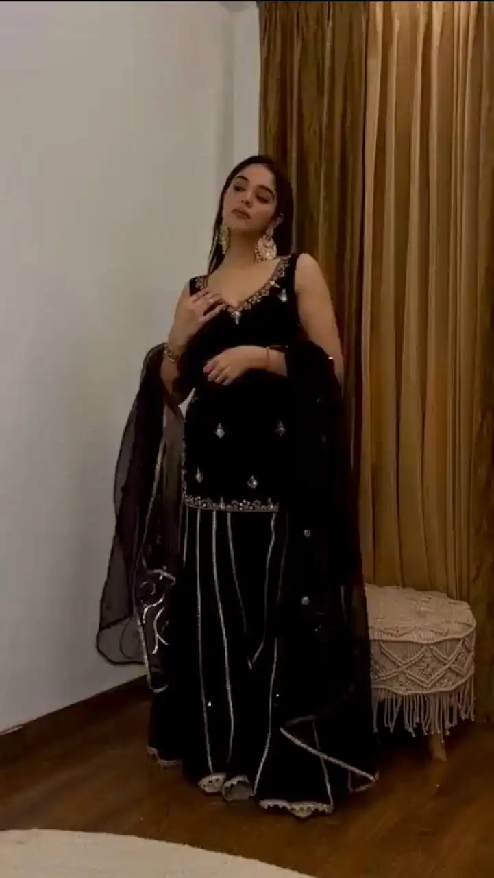 ST 230 Black Viscose Velvet Salwar Suit with Embroidery Work & Lace Work. Grab it for ₹2049. Delivery 4-6 Working Days. Shop now. | Jump Suits, Salwar suit, Designer Suits, Casual Suits, Creative suits, Palazzo Suits, Party Wear Suits, Patiala Suits, Straight Suits