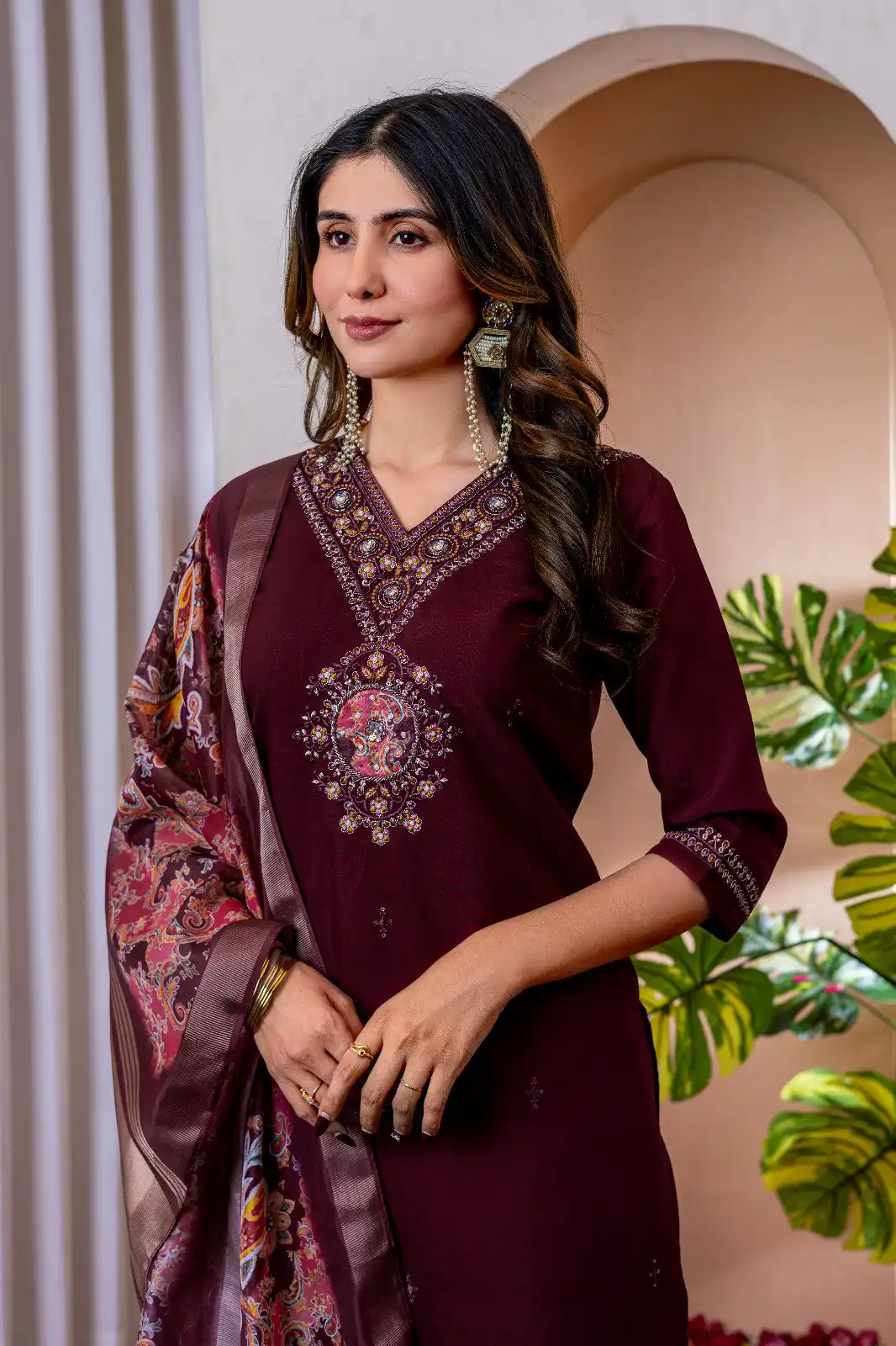 DIVA 112 Maroon Marina Silk Salwar Suit with Embroidery Work. Introductory Price ₹1999. Delivery 4-6 Working Days. Shop now. | Jump Suits, Salwar suit, Designer Suits, Casual Suits, Creative suits, Palazzo Suits, Party Wear Suits, Patiala Suits, Straight Suits
