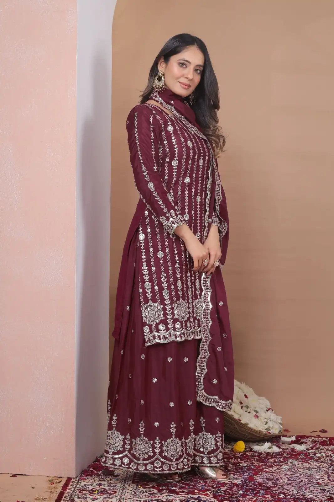 FE 126 Maroon Color Natural Crap Salwar Suit with Embroidery Work. Special Price ₹2399. Delivery 4-6 Working Days. Shop now. | Jump Suits, Straight Suits, Salwar suit, Designer Suits, Casual Suits, Creative suits, Palazzo Suits, Party Wear Suits, Patiala Suits