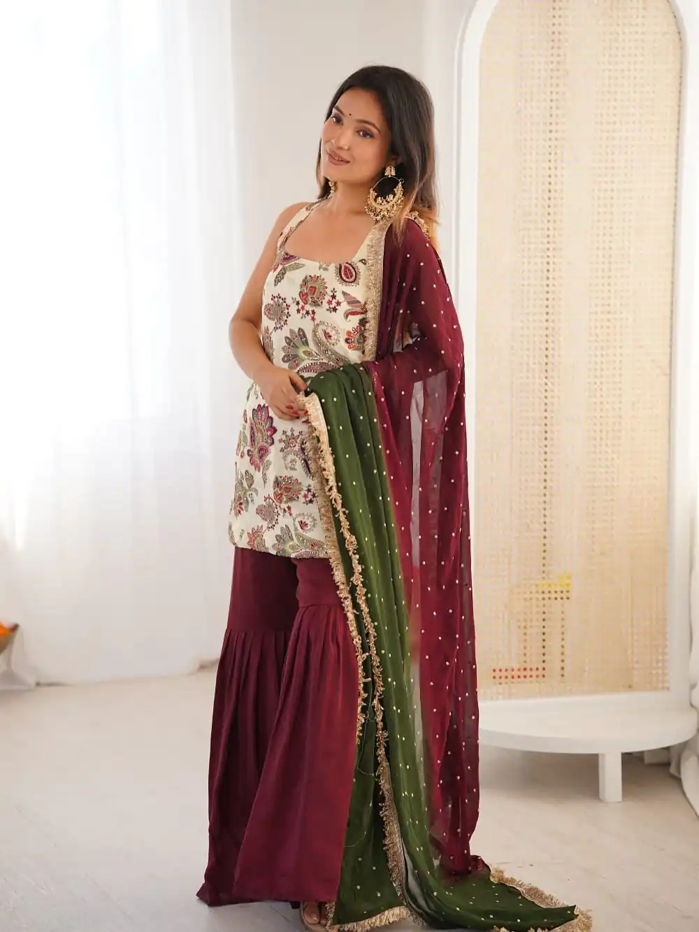ST 1153 Maroon Color Natural Crep Salwar Suit with Embroidery Work. Wedding, Party, Festive, Best Price ₹2449. Delivery 4-6 Working Days. Shop now. | Jump Suits, Salwar suit, Designer Suits, Casual Suits, Creative suits, Palazzo Suits, Party Wear Suits, Patiala Suits, Straight Suits
