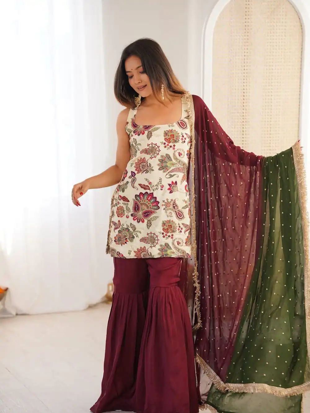 ST 1153 Maroon Color Natural Crep Salwar Suit with Embroidery Work. Wedding, Party, Festive, Best Price ₹2449. Delivery 4-6 Working Days. Shop now. | Jump Suits, Salwar suit, Designer Suits, Casual Suits, Creative suits, Palazzo Suits, Party Wear Suits, Patiala Suits, Straight Suits