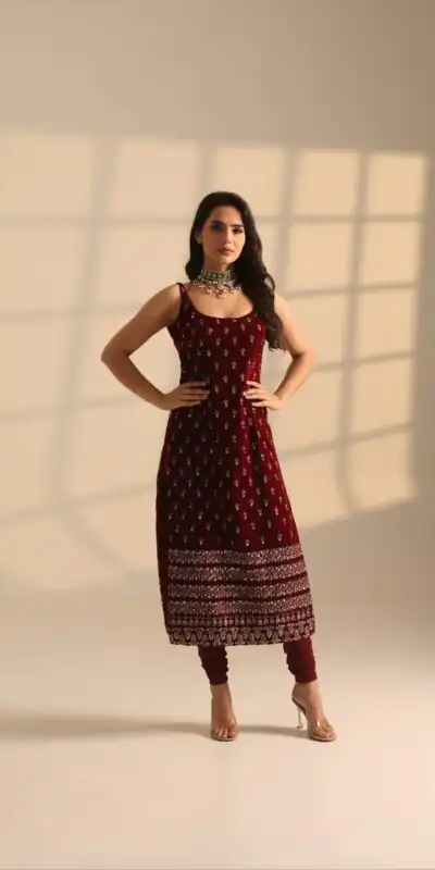 KD 1576 Maroon Color Roman Silk Salwar Suit with Embroidery Work. Available at ₹2049 only. Delivery 4-6 Working Days. Shop now. | Jump Suits, Salwar suit, Designer Suits, Casual Suits, Creative suits, Palazzo Suits, Party Wear Suits, Patiala Suits, Straight Suits