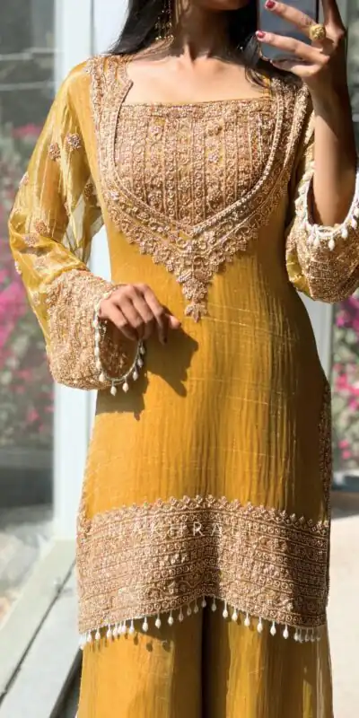 SR 1705 Mustered Fendy Silk Salwar Suit Perfect for Wedding, Party, Cultural Events, Sangeet, Housewarming – . Grab it for ₹2449. Delivery 4-6 Working Da | Jump Suits, Salwar suit, Designer Suits, Casual Suits, Creative suits, Palazzo Suits, Party Wear Suits, Patiala Suits, Straight Suits