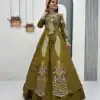 PC 528 Mustered Vichitra Sequence Work Lehenga Choli Designer Work. Grab it for ₹2649. Delivery 4-6 Working Days. Shop now. | Lehenga, Bollywood Lehenga, Creative Lehenga, Designer Lehenga, Embroidered Lehenga, Party Wear Lehenga