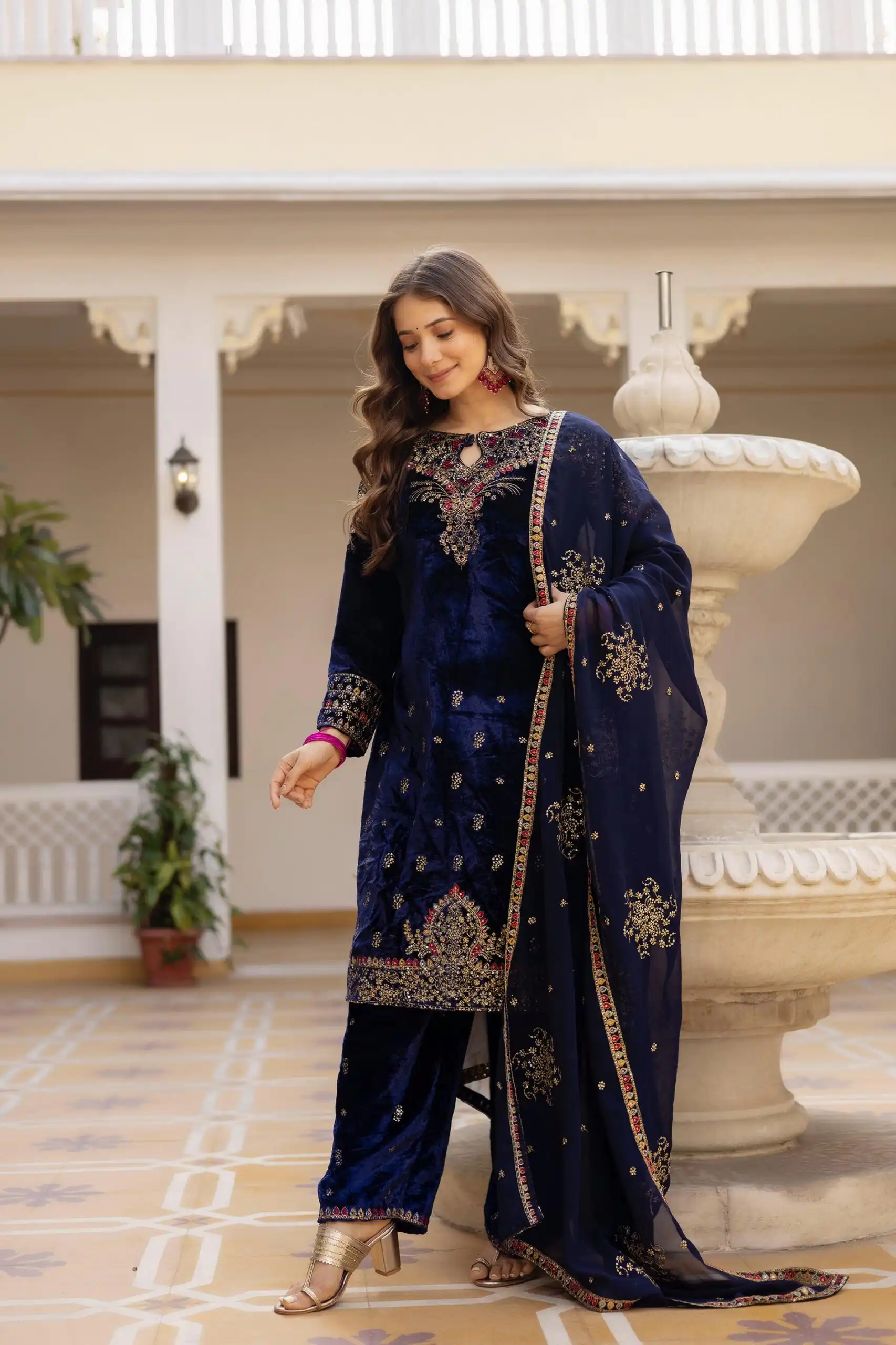 ST 1164 Navy Blue 9000 Velvet Salwar Suit Perfect for Wedding, Party, Family Gatherings, Ethnic Day, Holi – . Best Price ₹2149. Delivery 4-6 Working Days. | Jump Suits, Salwar suit, Designer Suits, Casual Suits, Creative suits, Palazzo Suits, Party Wear Suits, Patiala Suits, Straight Suits