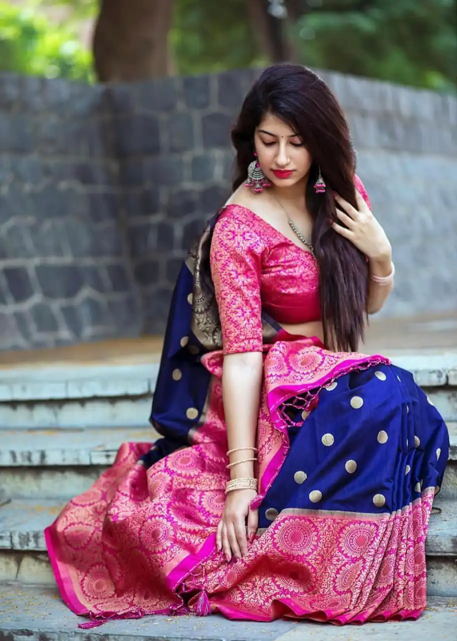 KPR 088 Navy Blue Color Soft Lichi Silk Saree with Lace Border & Lace Work. Best Price ₹1449. Delivery 4-6 Working Days. Shop now. | Sarees, Bollywood Sarees, Creative Sarees, Designer Sarees, Embroidered Sarees, Ethnic Saree, Modern Digital sarees, Party Wear Sarees