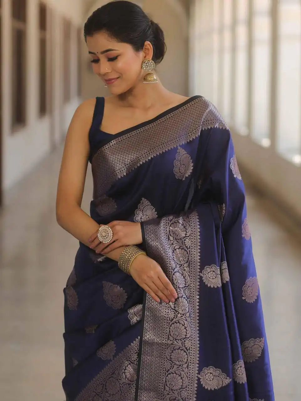 KPR 275 Navy Blue Soft Lichi Silk Saree Perfect for Wedding, Party, Raksha Bandhan, Sangeet, Eid – . Get it for ₹1349. Delivery 4-6 Working Days. | Sarees, Bollywood Sarees, Creative Sarees, Designer Sarees, Embroidered Sarees, Ethnic Saree, Modern Digital sarees, Party Wear Sarees