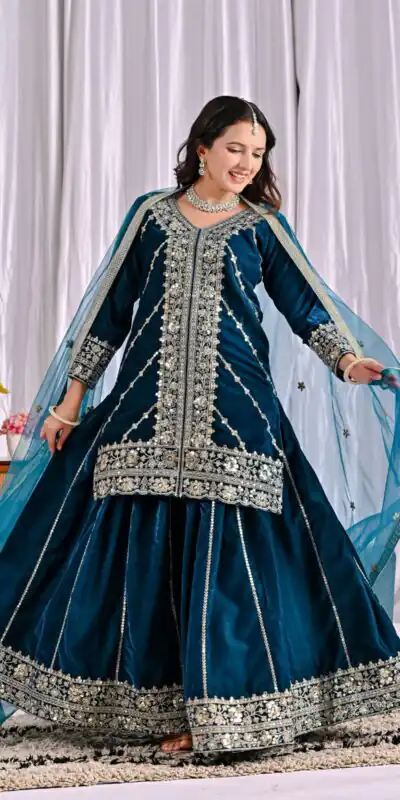 ND 5053 Navy Blue Viscous Velvet Salwar Suit with Embroidery Work. Grab it for ₹2449. Delivery 4-6 Working Days. Shop now. | Jump Suits, Salwar suit, Designer Suits, Casual Suits, Creative suits, Palazzo Suits, Party Wear Suits, Patiala Suits, Straight Suits