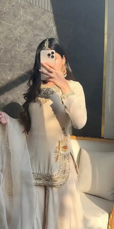 NF 1269 Off White Korean Satin Silk Salwar Suit with Lace Work & Embroidery Work. Exclusive Offer ₹2149. Delivery 4-6 Working Days. Shop now. | Jump Suits, Salwar suit, Designer Suits, Casual Suits, Creative suits, Palazzo Suits, Party Wear Suits, Patiala Suits, Straight Suits