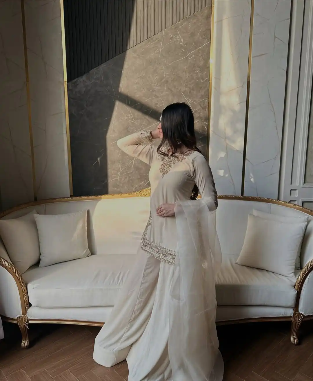 NF 1269 Off White Korean Satin Silk Salwar Suit with Lace Work & Embroidery Work. Exclusive Offer ₹2149. Delivery 4-6 Working Days. Shop now. | Jump Suits, Salwar suit, Designer Suits, Casual Suits, Creative suits, Palazzo Suits, Party Wear Suits, Patiala Suits, Straight Suits