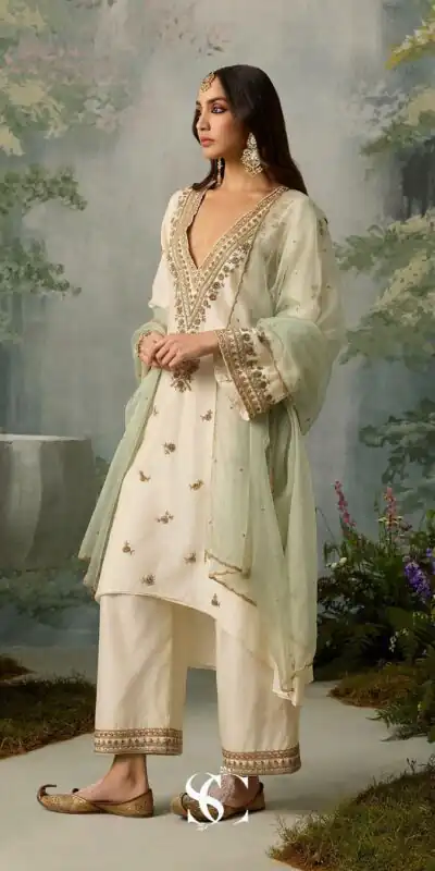 LG 2067 Off White Color Roman Silk Salwar Suit with Embroidery Work. Available at ₹1999 only. Delivery 4-6 Working Days. Shop now. | Jump Suits, Salwar suit, Designer Suits, Casual Suits, Creative suits, Palazzo Suits, Party Wear Suits, Patiala Suits, Straight Suits
