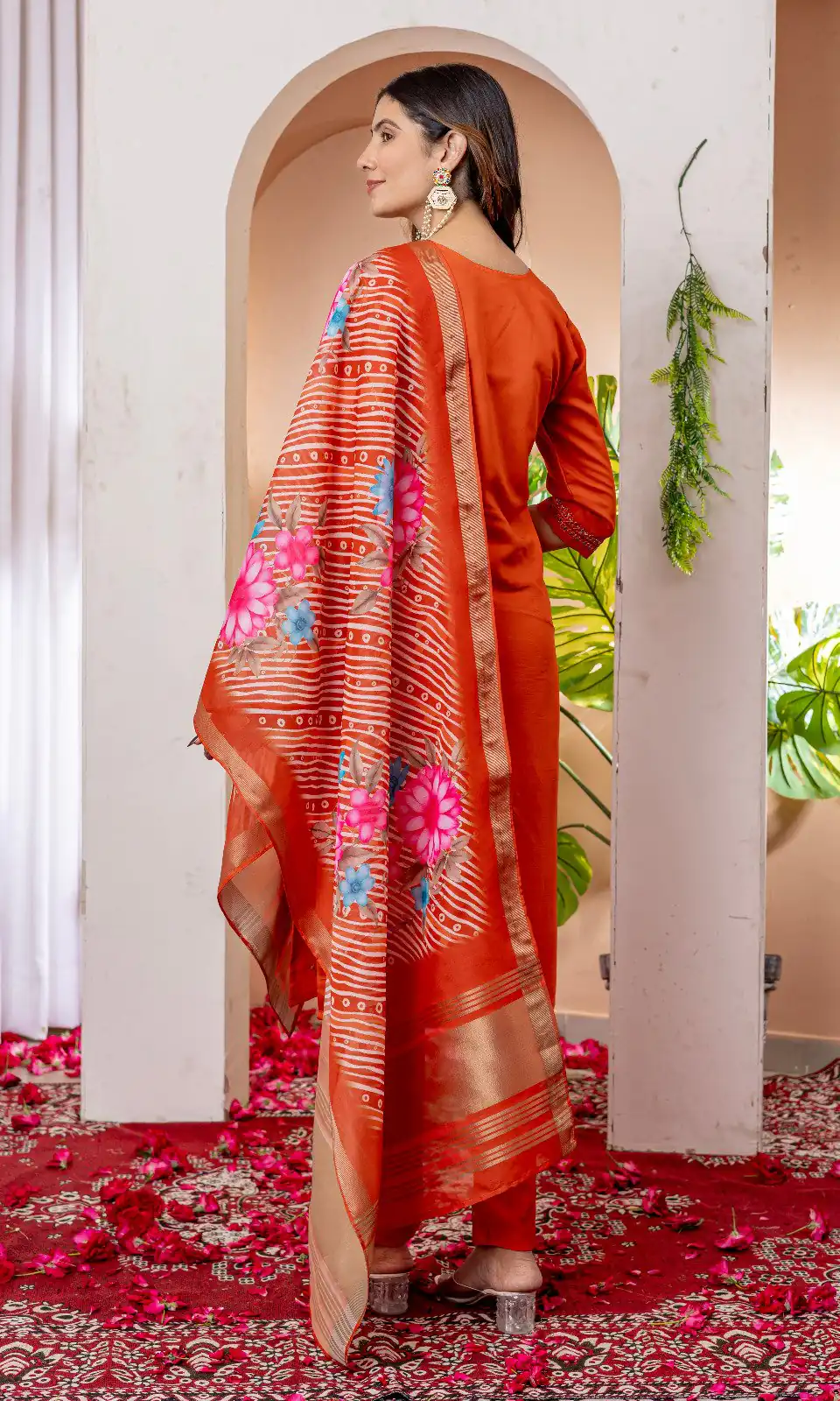 DIVA 112 Orange Marina Silk Salwar Suit with Embroidery Work. Introductory Price ₹1999. Delivery 4-6 Working Days. Shop now. | Jump Suits, Salwar suit, Designer Suits, Casual Suits, Creative suits, Palazzo Suits, Party Wear Suits, Patiala Suits, Straight Suits