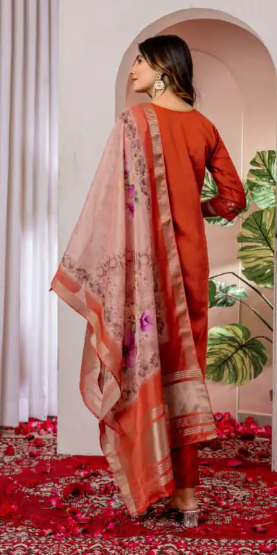 DIVA 111 Orange Viscose Silk Salwar Suit with Thread Embroidery Work. Best Price ₹2049. Delivery 4-6 Working Days. Shop now. | Jump Suits, Straight Suits, Salwar suit, Designer Suits, Casual Suits, Creative suits, Palazzo Suits, Party Wear Suits, Patiala Suits