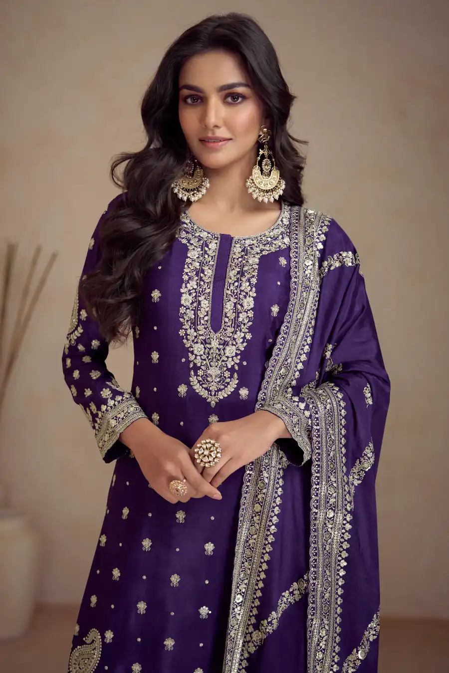 FC 7466 Purple Chinon Silk Salwar Suit with Embroidery Work & Lace Work. Affordable Price ₹2599. Delivery 4-6 Working Days. Shop now. | Jump Suits, Salwar suit, Designer Suits, Casual Suits, Creative suits, Palazzo Suits, Party Wear Suits, Patiala Suits, Straight Suits