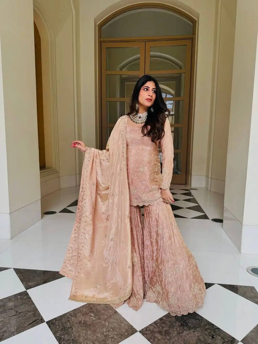 NSR 1704 Peach Color Simar Silk Salwar Suit with Embroidery Work. Now at just ₹2399. Delivery 4-6 Working Days. Shop now. | Jump Suits, Straight Suits, Salwar suit, Designer Suits, Casual Suits, Creative suits, Palazzo Suits, Party Wear Suits, Patiala Suits