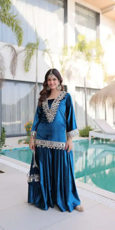 Z 111 Blue in Color 9000 Velvet. Mirror Work & Embroidery Work Salwar Suit Get it for ₹1999. Delivery 4-6 Working Days. Shop now. | Jump Suits, Salwar suit, Designer Suits, Casual Suits, Creative suits, Palazzo Suits, Party Wear Suits, Patiala Suits, Straight Suits