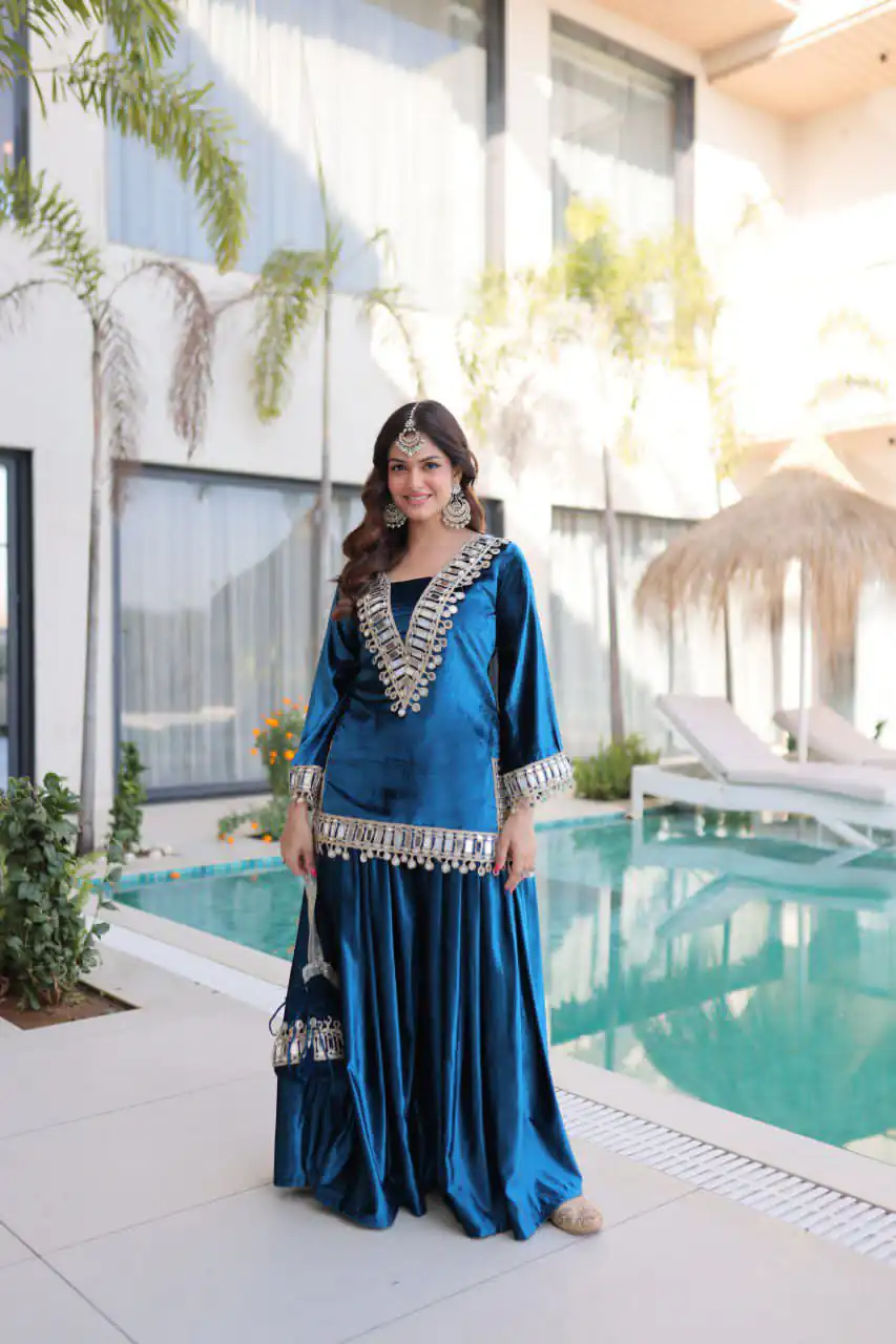 Z 111 Blue in Color 9000 Velvet. Mirror Work & Embroidery Work Salwar Suit Get it for ₹1999. Delivery 4-6 Working Days. Shop now. | Jump Suits, Salwar suit, Designer Suits, Casual Suits, Creative suits, Palazzo Suits, Party Wear Suits, Patiala Suits, Straight Suits