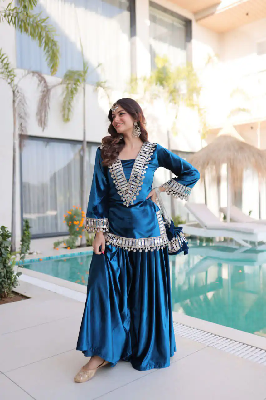 Z 111 Blue in Color 9000 Velvet. Mirror Work & Embroidery Work Salwar Suit Get it for ₹1999. Delivery 4-6 Working Days. Shop now. | Jump Suits, Salwar suit, Designer Suits, Casual Suits, Creative suits, Palazzo Suits, Party Wear Suits, Patiala Suits, Straight Suits