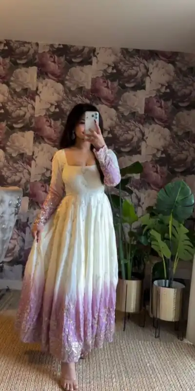 RTC 5986 Lavender Star Gorgette Salwar Suit with Designer Work. Affordable Price ₹2599. Delivery 4-6 Working Days. Shop now. | Anarkali Suits, Bollywood Anarkali, Creative-Anarkali, Designer Anarkali, Embroidered Anarkali, Party Wear Anarkali