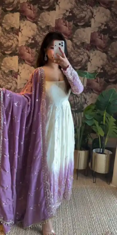 RTC 5986 Lavender Star Gorgette Salwar Suit with Designer Work. Affordable Price ₹2599. Delivery 4-6 Working Days. Shop now. | Anarkali Suits, Bollywood Anarkali, Creative-Anarkali, Designer Anarkali, Embroidered Anarkali, Party Wear Anarkali