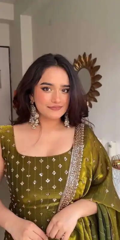 KD 1577 Mehendi Fendy Silk Salwar Suit with Mirror Work & Embroidery Work. Best Price ₹1999. Delivery 4-6 Working Days. Shop now. | Jump Suits, Salwar suit, Designer Suits, Casual Suits, Creative suits, Palazzo Suits, Party Wear Suits, Patiala Suits, Straight Suits