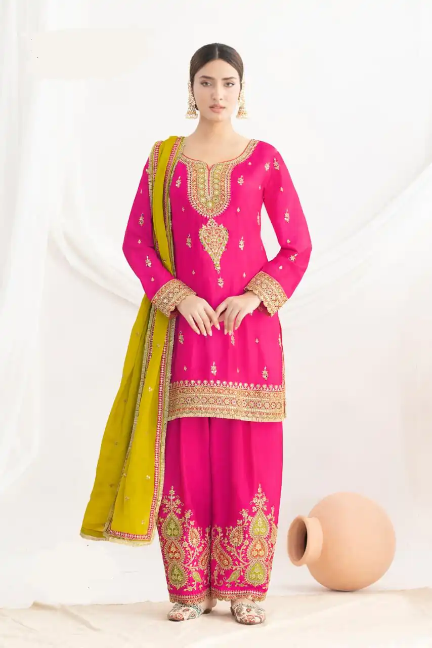 DS GULZAR 2641 Pink in Chinon Embroidery Work & Mirror Work Salwar Suit. Now at just ₹3049. Delivery 4-6 Working Days. Shop now. | Jump Suits, Tops & Bottoms, Track Suits, Trendy Wear, Salwar suit, Designer Suits, Casual Suits, Creative suits, Palazzo Suits, Party Wear Suits, Patiala Suits, Straight Suits