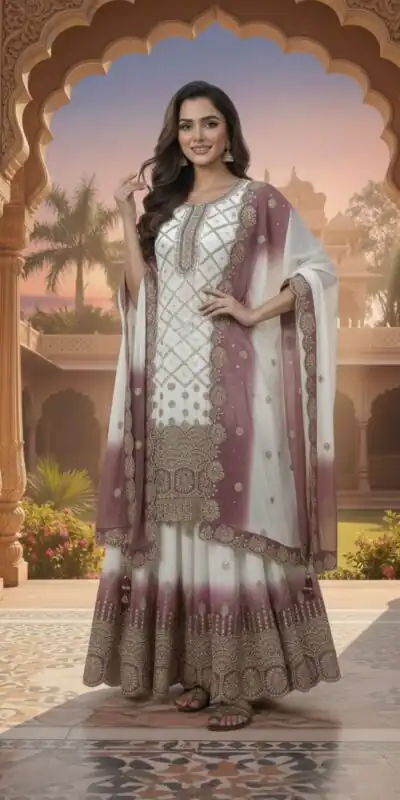 AD 223 Pink Dual Tone Star Georgette Salwar Suit with Embroidery Work. Get it for ₹2399. Delivery 4-6 Working Days. Shop now. | Jump Suits, Salwar suit, Designer Suits, Casual Suits, Creative suits, Palazzo Suits, Party Wear Suits, Patiala Suits, Straight Suits