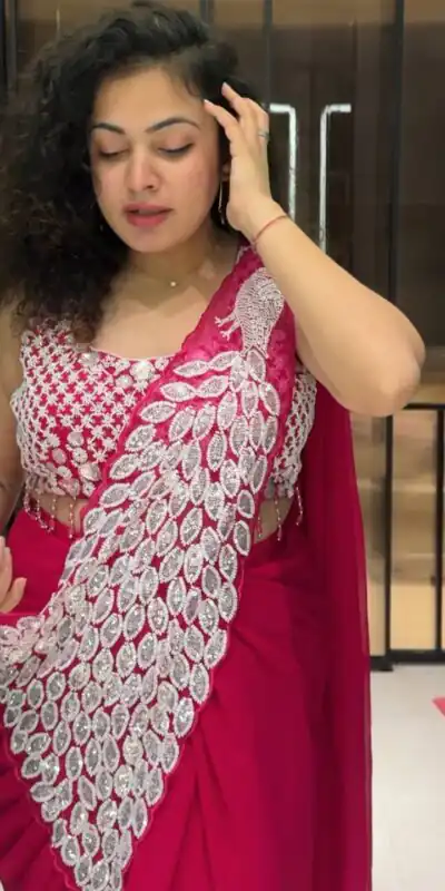 ST 1165 Pink Faux Georgette Saree with Embroidery Work & Sequins Work. Now at just ₹1799. Delivery 4-6 Working Days. Shop now. | Sarees, Bollywood Sarees, Creative Sarees, Designer Sarees, Embroidered Sarees, Ethnic Saree, Modern Digital sarees, Party Wear Sarees