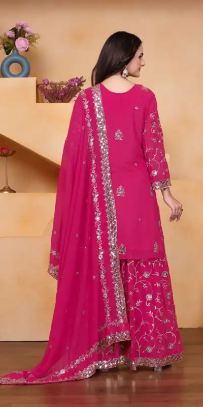 FE 99 Pink Color Fox Georgette Salwar Suit with Embroidery Work. Online Now at just ₹2549. Delivery 4-6 Working Days. Shop now. | Jump Suits, Salwar suit, Designer Suits, Casual Suits, Creative suits, Palazzo Suits, Party Wear Suits, Patiala Suits, Straight Suits