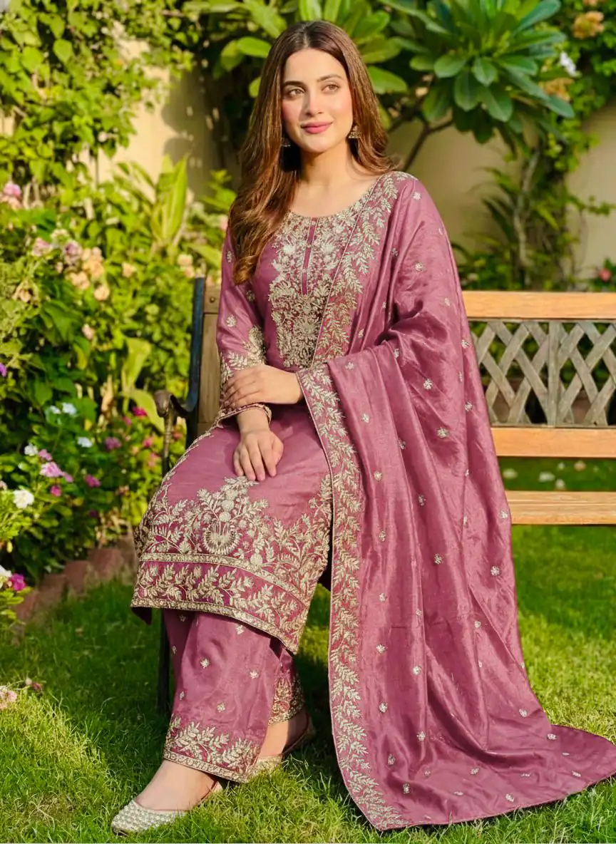 SRK 5316 Pink Organza Silk Salwar Suit Perfect for Wedding, Party, Makar Sankranti, Eid, Durga Puja – . Affordable Price ₹2149. Delivery 4-6 Workin | Jump Suits, Straight Suits, Salwar suit, Designer Suits, Casual Suits, Creative suits, Palazzo Suits, Party Wear Suits, Patiala Suits