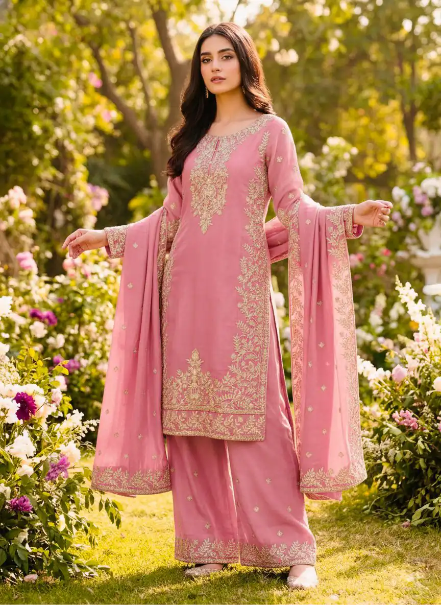 SRK 5316 Pink Organza Silk Salwar Suit Perfect for Wedding, Party, Makar Sankranti, Eid, Durga Puja – . Affordable Price ₹2149. Delivery 4-6 Workin | Jump Suits, Straight Suits, Salwar suit, Designer Suits, Casual Suits, Creative suits, Palazzo Suits, Party Wear Suits, Patiala Suits
