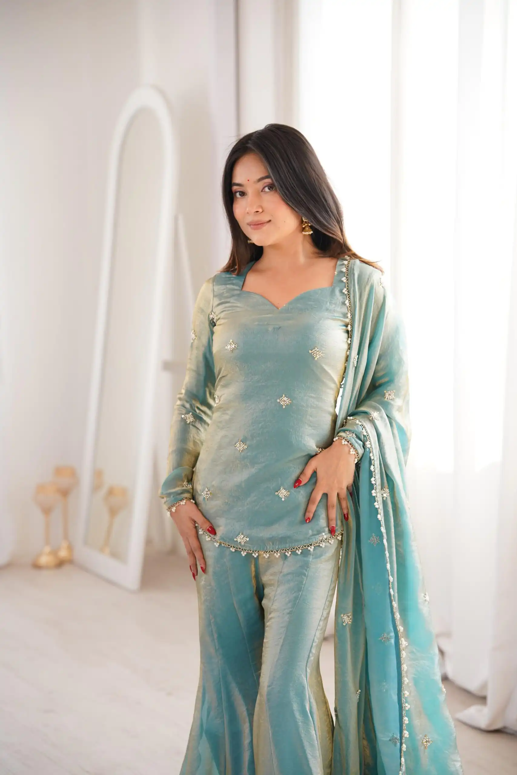 ZSR 3159 Pista Fendy Silk Salwar Suitwith Embroidery Work & Lace Work. Now at just ₹2049. Delivery 4-6 Working Days. Shop now. | Jump Suits, Salwar suit, Designer Suits, Casual Suits, Creative suits, Palazzo Suits, Party Wear Suits, Patiala Suits, Straight Suits