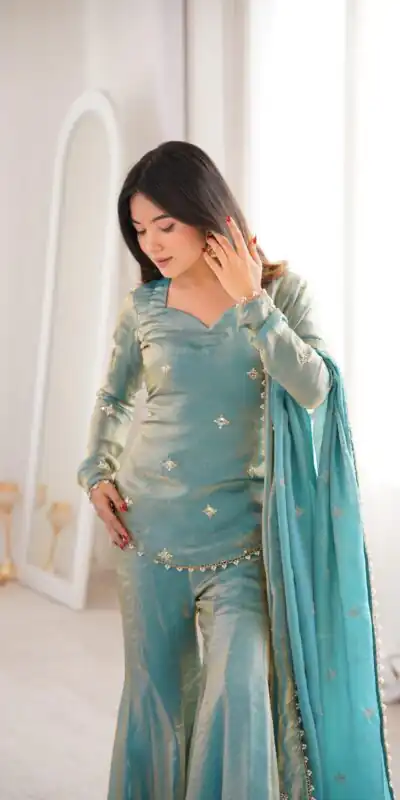 ZSR 3159 Pista Fendy Silk Salwar Suitwith Embroidery Work & Lace Work. Now at just ₹2049. Delivery 4-6 Working Days. Shop now. | Jump Suits, Salwar suit, Designer Suits, Casual Suits, Creative suits, Palazzo Suits, Party Wear Suits, Patiala Suits, Straight Suits