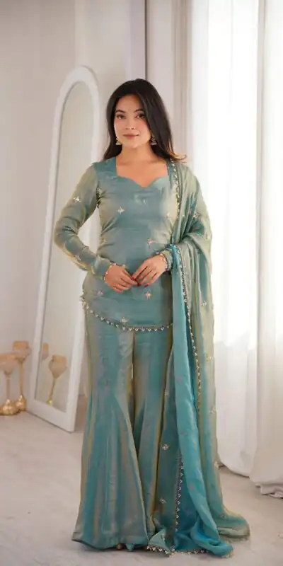 ZSR 3159 Pista Fendy Silk Salwar Suitwith Embroidery Work & Lace Work. Now at just ₹2049. Delivery 4-6 Working Days. Shop now. | Jump Suits, Salwar suit, Designer Suits, Casual Suits, Creative suits, Palazzo Suits, Party Wear Suits, Patiala Suits, Straight Suits