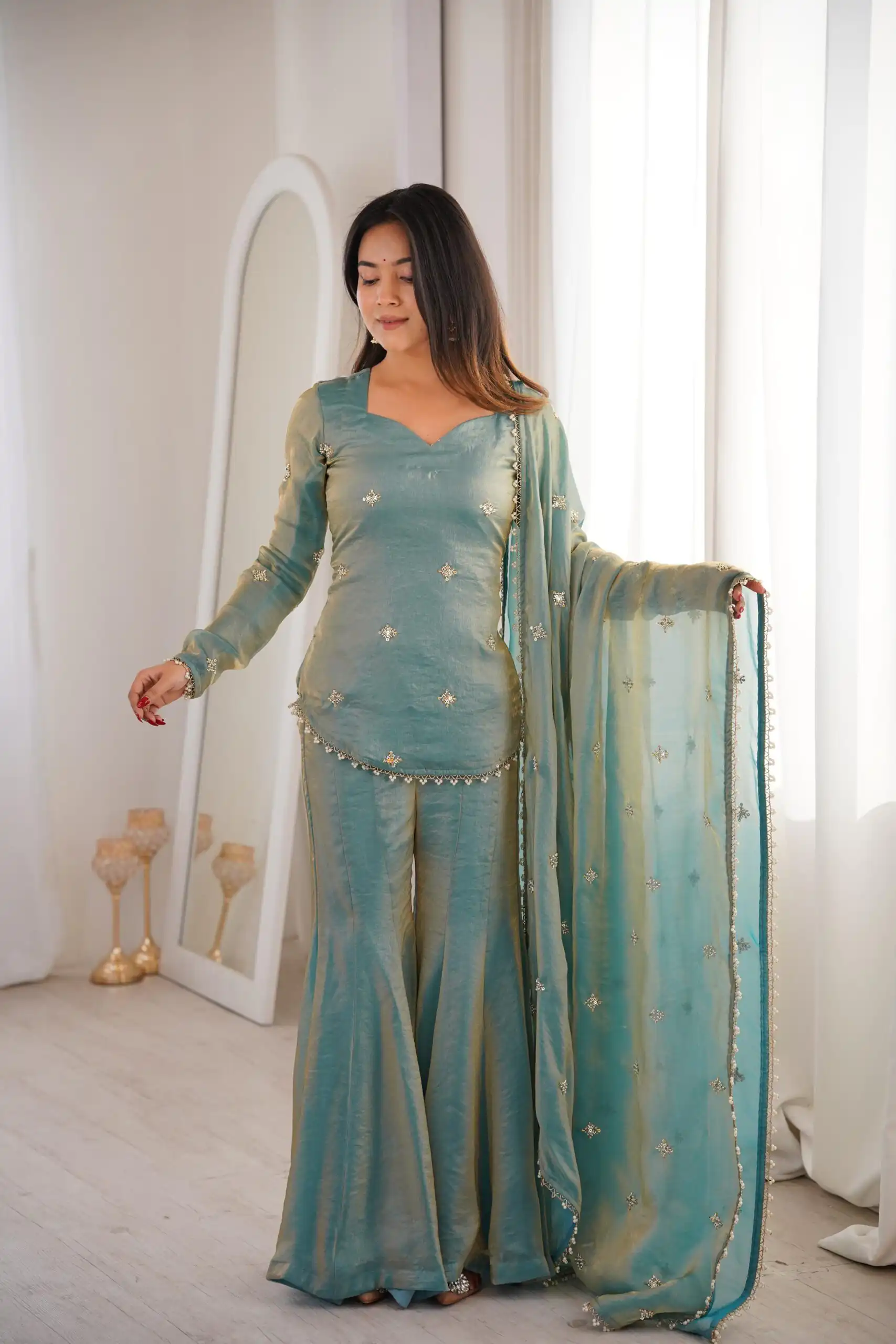 ZSR 3159 Pista Fendy Silk Salwar Suitwith Embroidery Work & Lace Work. Now at just ₹2049. Delivery 4-6 Working Days. Shop now. | Jump Suits, Salwar suit, Designer Suits, Casual Suits, Creative suits, Palazzo Suits, Party Wear Suits, Patiala Suits, Straight Suits