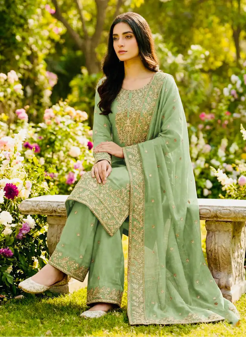 SRK 5316 Pista Organza Silk Salwar Suit Perfect for Wedding, Party, Makar Sankranti, Eid, Durga Puja – . Affordable Price ₹2149. Delivery 4-6 Workin | Jump Suits, Straight Suits, Salwar suit, Designer Suits, Casual Suits, Creative suits, Palazzo Suits, Party Wear Suits, Patiala Suits