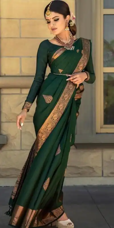 KPR 129 Green Soft Lichi Silk Saree Perfect for Wedding, Party, Reception, Diwali, Ethnic Day – . Affordable Price ₹1349. Delivery 4-6 Working Days. | Sarees, Bollywood Sarees, Creative Sarees, Designer Sarees, Embroidered Sarees, Ethnic Saree, Modern Digital sarees, Party Wear Sarees