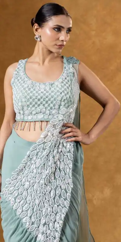 ST 1165 Grey Faux Georgette Saree with Embroidery Work & Sequins Work. Now at just ₹1799. Delivery 4-6 Working Days. Shop now. | Sarees, Bollywood Sarees, Creative Sarees, Designer Sarees, Embroidered Sarees, Ethnic Saree, Modern Digital sarees, Party Wear Sarees