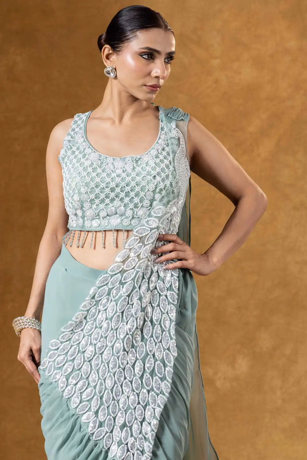 ST 1165 Grey Faux Georgette Saree with Embroidery Work & Sequins Work. Now at just ₹1799. Delivery 4-6 Working Days. Shop now. | Sarees, Bollywood Sarees, Creative Sarees, Designer Sarees, Embroidered Sarees, Ethnic Saree, Modern Digital sarees, Party Wear Sarees