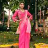 RR 34 Pink Shimmer Saree Perfect for Wedding, Party, Cultural Events, Durga Puja, Reception – . Best Price ₹2049. Delivery 4-6 Working Days. Shop now. | Sarees, Bollywood Sarees, Creative Sarees, Designer Sarees, Embroidered Sarees, Ethnic Saree, Modern Digital sarees, Party Wear Sarees