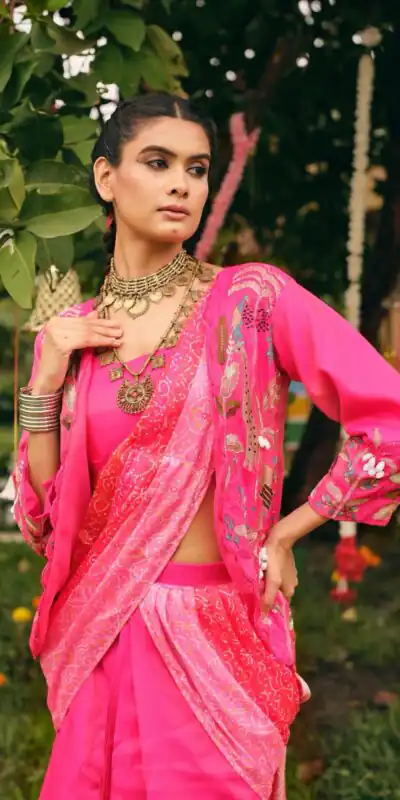 RR 34 Pink Shimmer Saree Perfect for Wedding, Party, Cultural Events, Durga Puja, Reception – . Best Price ₹2049. Delivery 4-6 Working Days. Shop now. | Sarees, Bollywood Sarees, Creative Sarees, Designer Sarees, Embroidered Sarees, Ethnic Saree, Modern Digital sarees, Party Wear Sarees