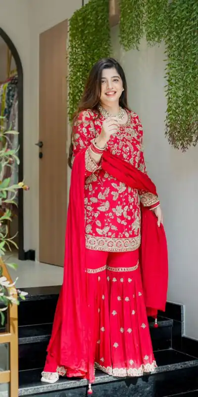 SRK 5302 Red Color Georgette Salwar Suit with Embroidery Work. online Get it for ₹1899. Delivery 4-6 Working Days. Shop now. | Jump Suits, Salwar suit, Designer Suits, Casual Suits, Creative suits, Palazzo Suits, Party Wear Suits, Patiala Suits, Straight Suits
