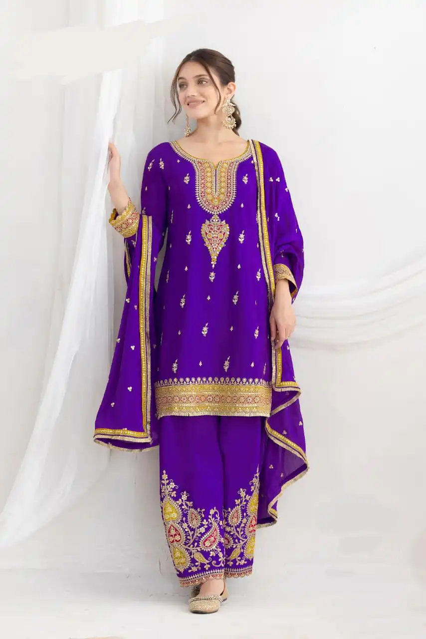 DS GULZAR 2641 Purple in Chinon Embroidery Work & Mirror Work Salwar Suit. Now at just ₹3049. Delivery 4-6 Working Days. Shop now. | Jump Suits, Tops & Bottoms, Track Suits, Trendy Wear, Salwar suit, Designer Suits, Casual Suits, Creative suits, Palazzo Suits, Party Wear Suits, Patiala Suits, Straight Suits